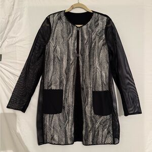 Elie Tahari Black Mesh coat